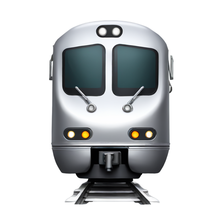 genmoji：一列时尚的银色火车