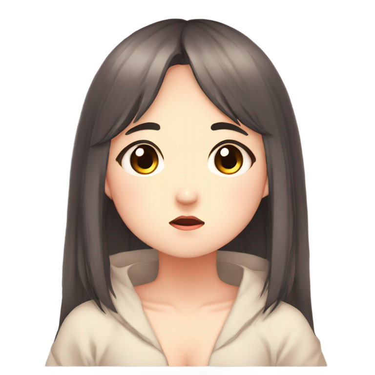 genmoji：可爱的胖胖动漫女孩，传统aegyo风格，哀求的表情