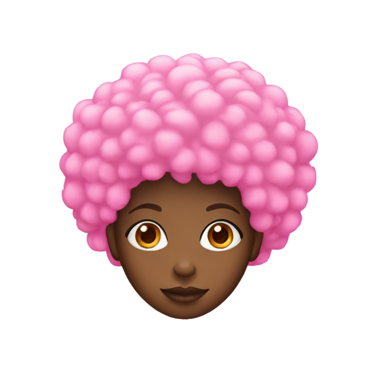 genmoji：黑肤女孩粉色 afro 发型