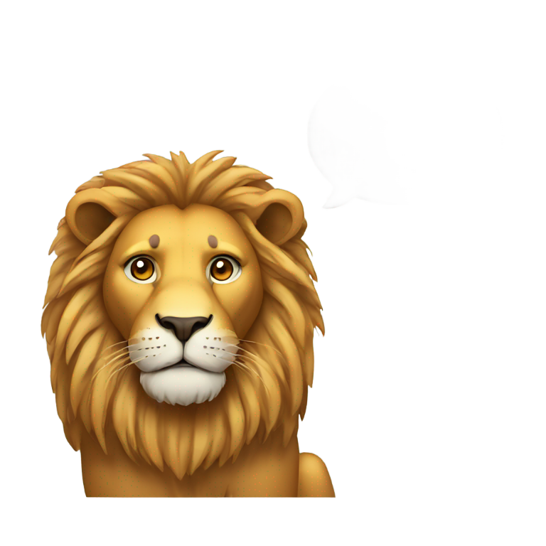 genmoji: Lion with thinking bubble