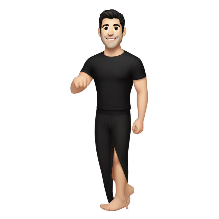 genmoji : Max Greenfield en robe noire