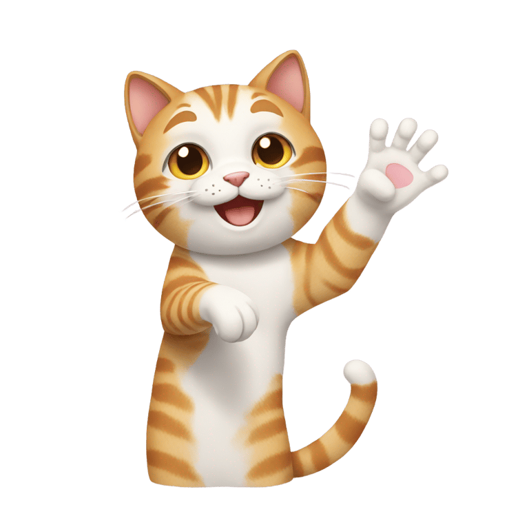 genmoji：猫在给高五