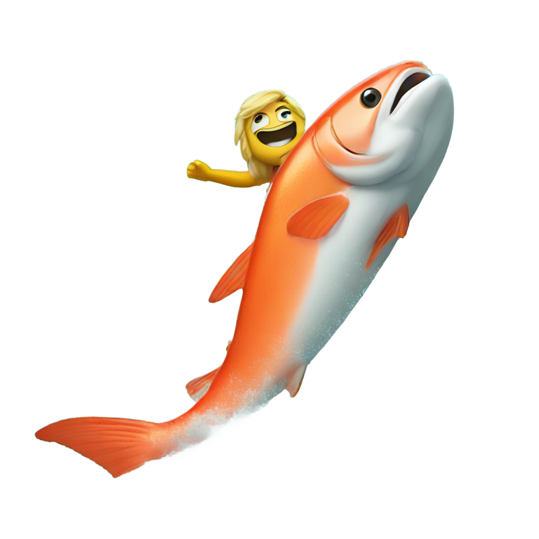 絵文字：サーモンサーフィン