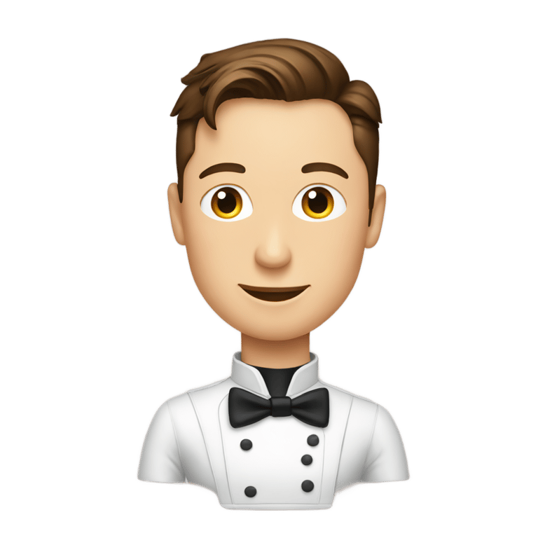 genmoji：埃隆·马斯克当服务员