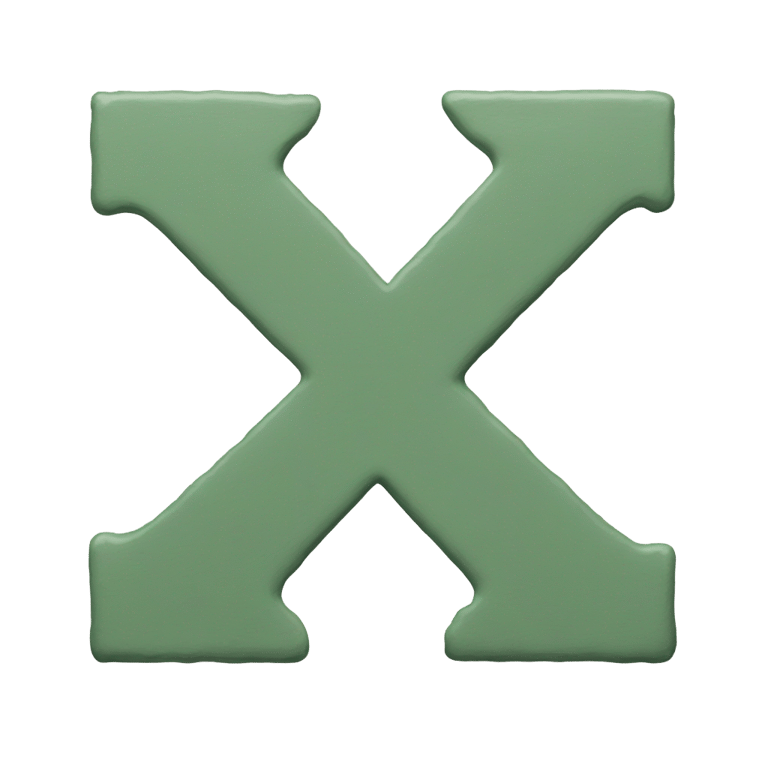genmoji：由 Xanadu 绿灰色颜料制成的字母 x