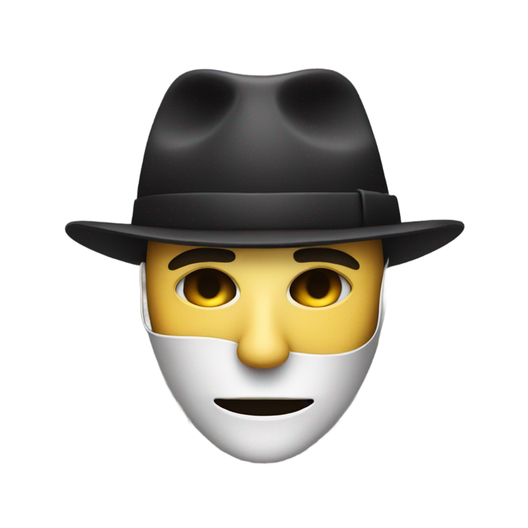 genmoji : Human Thief that has a mask on the eyes and a robber hat