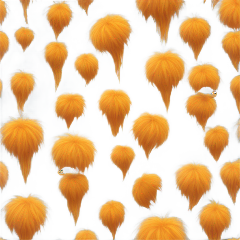 genmoji: The Lorax orange furry man with yellowish white mustache