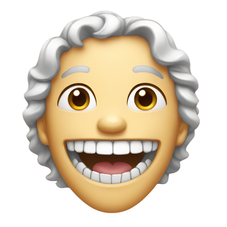 genmoji: sweetly smiling with large white teeth