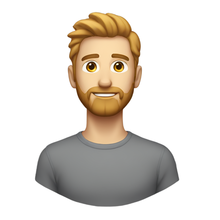 genmoji：浅胡子、白皙皮肤、头发不错的普通男人