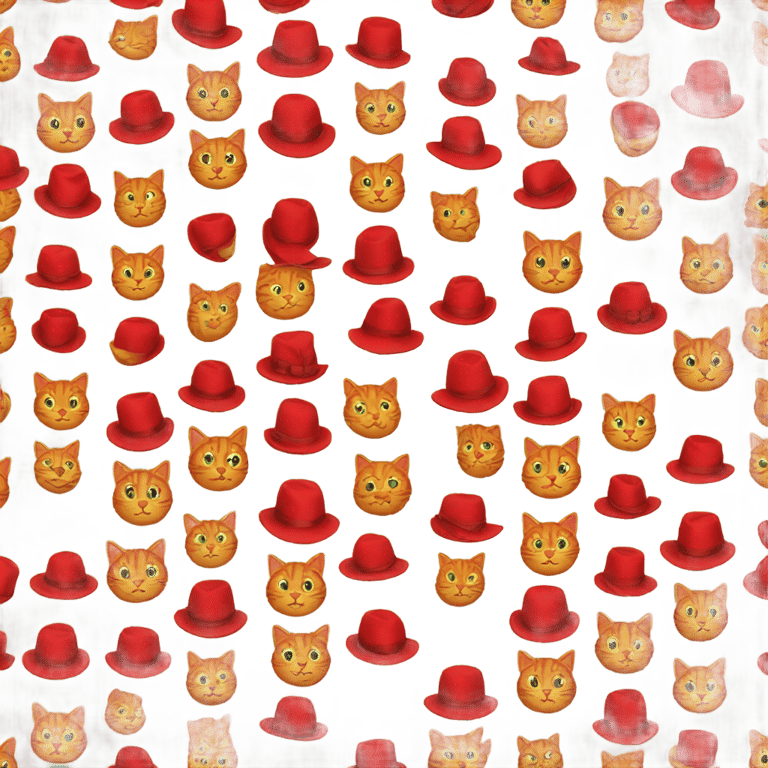 絵文字：a red cat with a hat