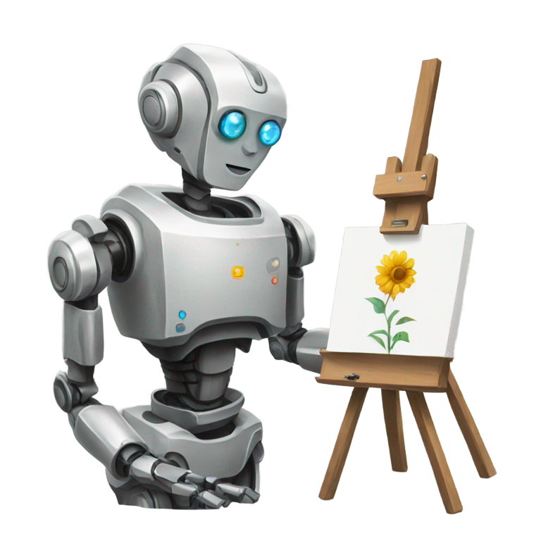 genmoji: robot painting