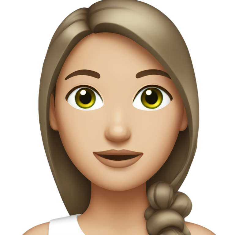 genmoji：棕发绿眼，白人大胸女性