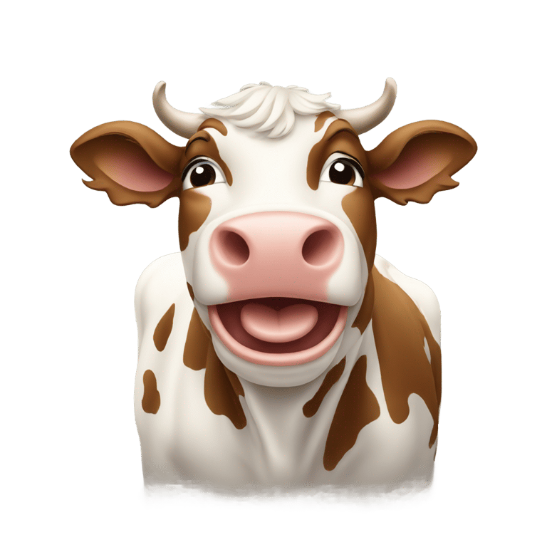 genmoji : a cow singing country