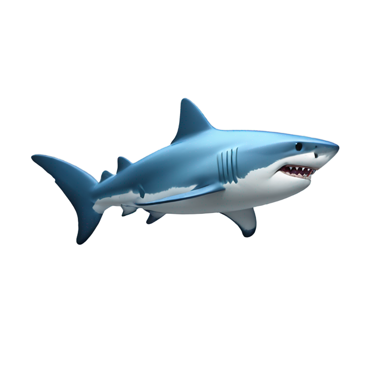 genmoji: A shark wearing blue Nike jordans