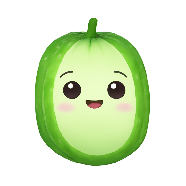 genmoji : Concombre avec un visage mignon, squishmallow