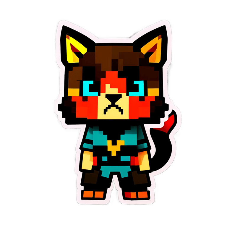 genmoji: gamer cat minecraft