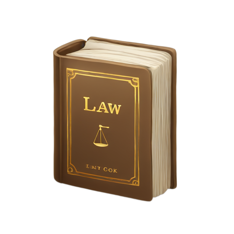 genmoji：book with word 'law' written on it