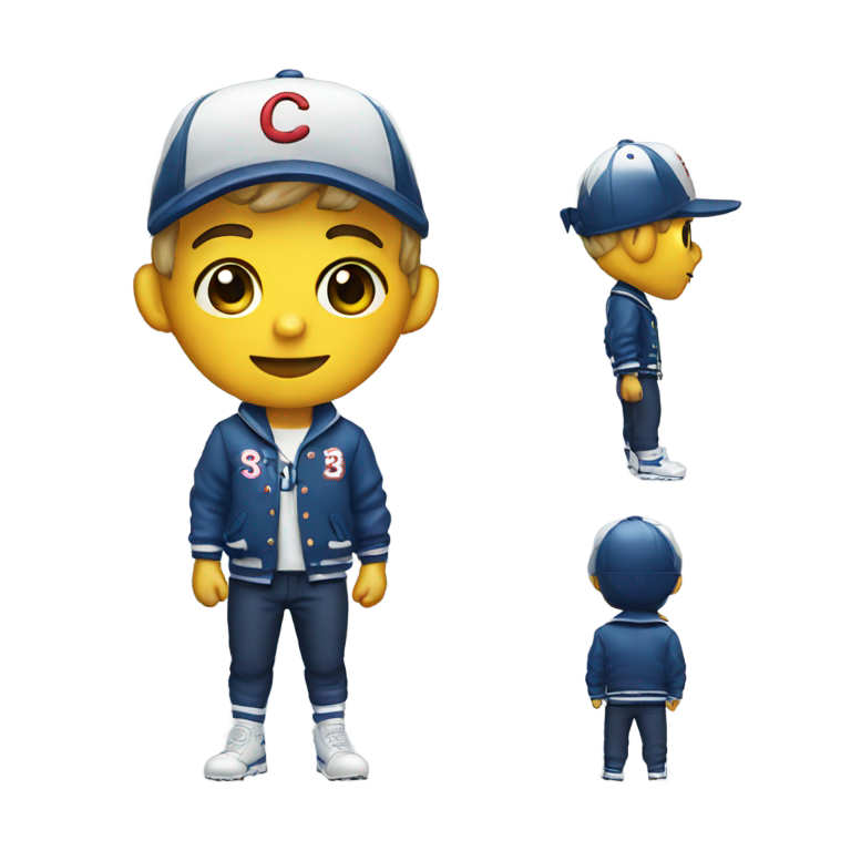 genmoji: Sailor in baseball jacket , mask and baseball hat