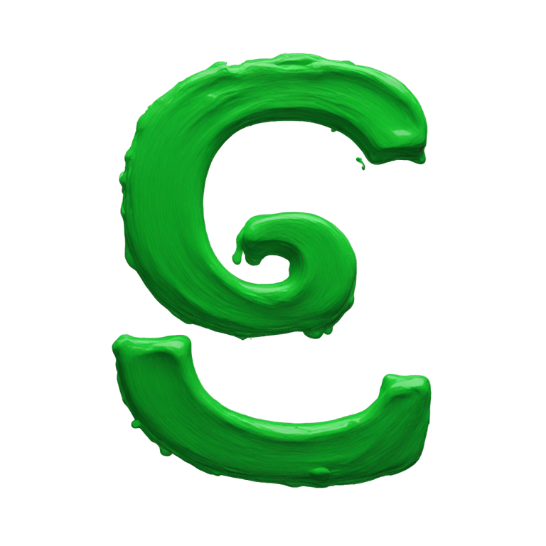 絵文字：Letter g made out of green paint