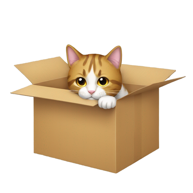 genmoji: A cat in a shoe box