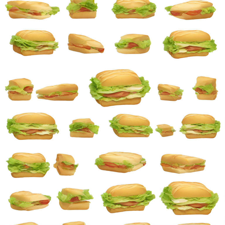 genmoji：A sandwich with white lettuce
