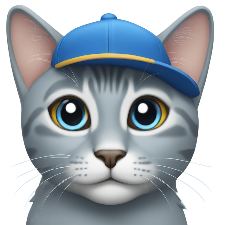 genmoji: Blue cat in cap