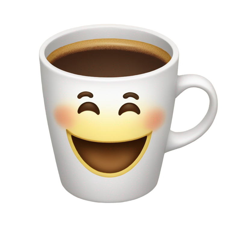genmoji: happy coffee cup