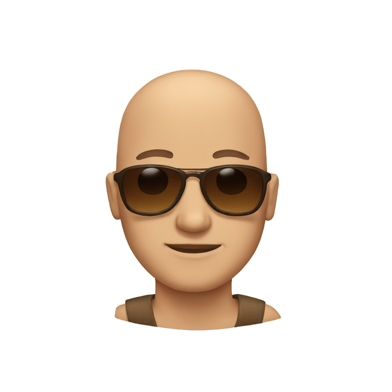 genmoji：光头男子戴着棕色太阳镜