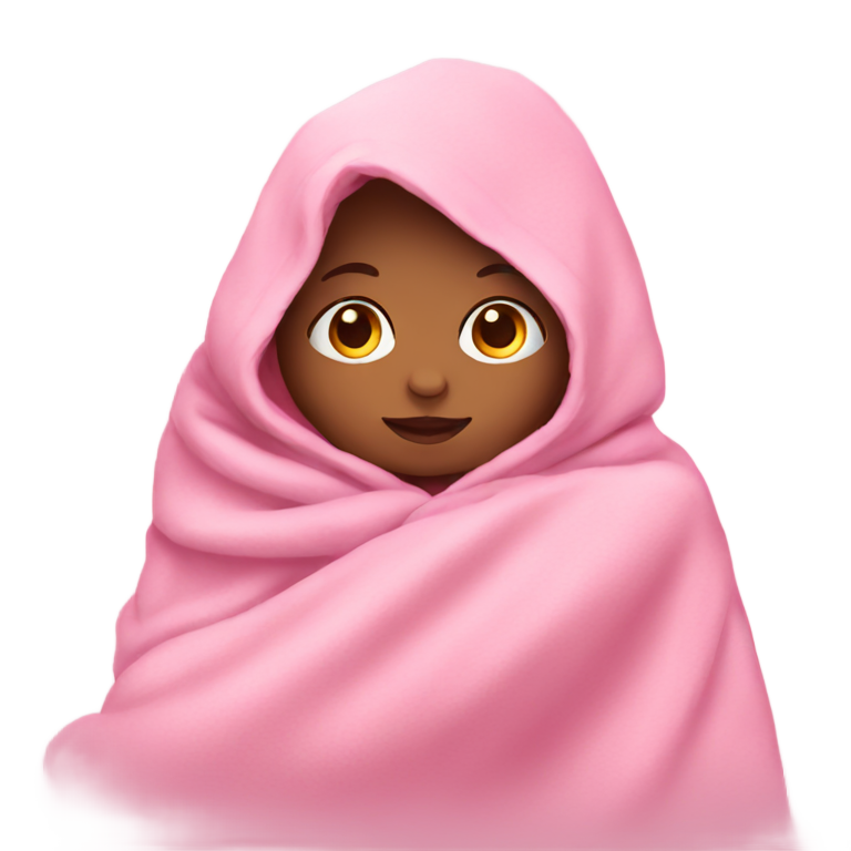 genmoji : Bébé portant une couverture rose