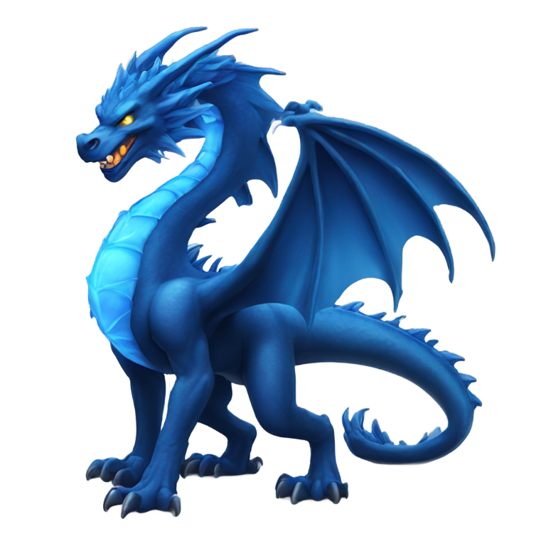 genmoji: Blue fire on blue dragon back