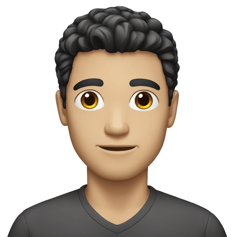 絵文字：White male black hair