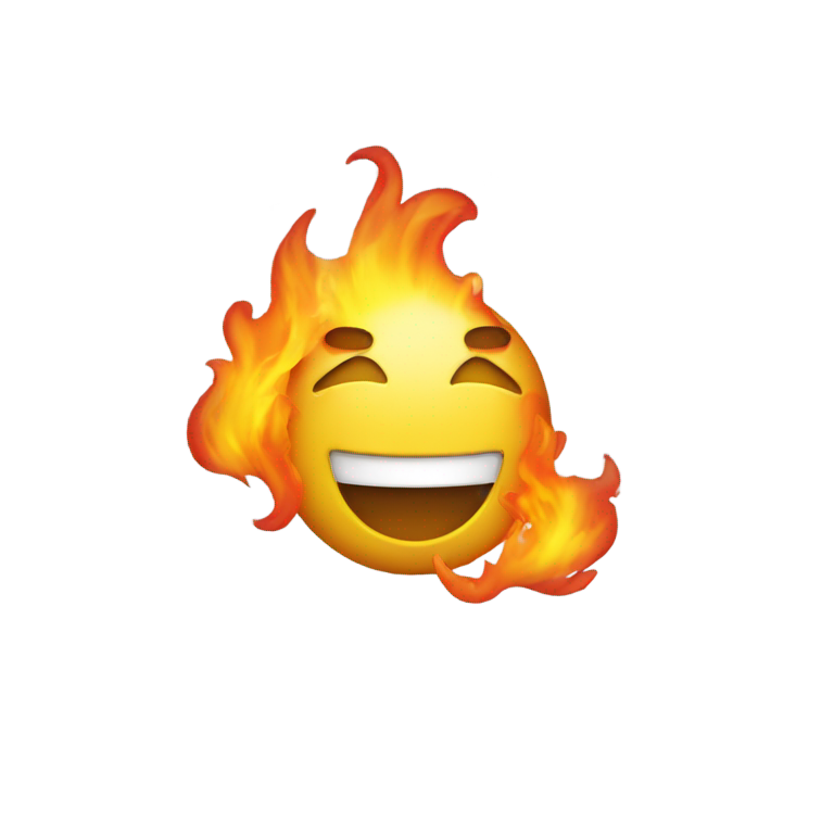 genmoji: Emoji with a fire blowing off his ass