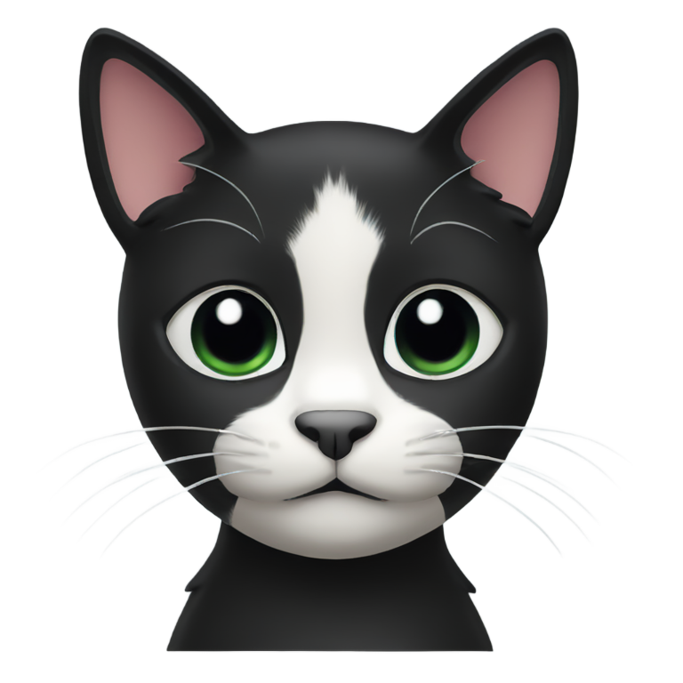 genmoji: Black cat face front