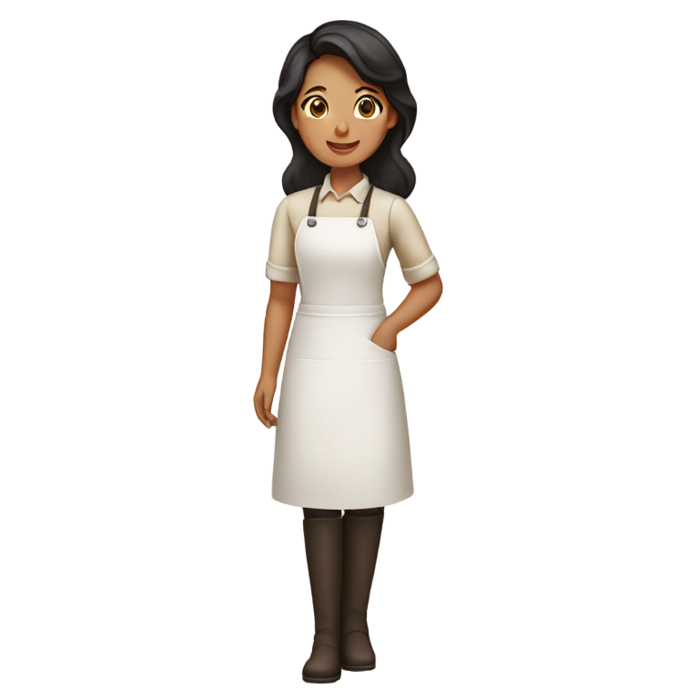 genmoji：棕色皮肤黑发糕点师女孩