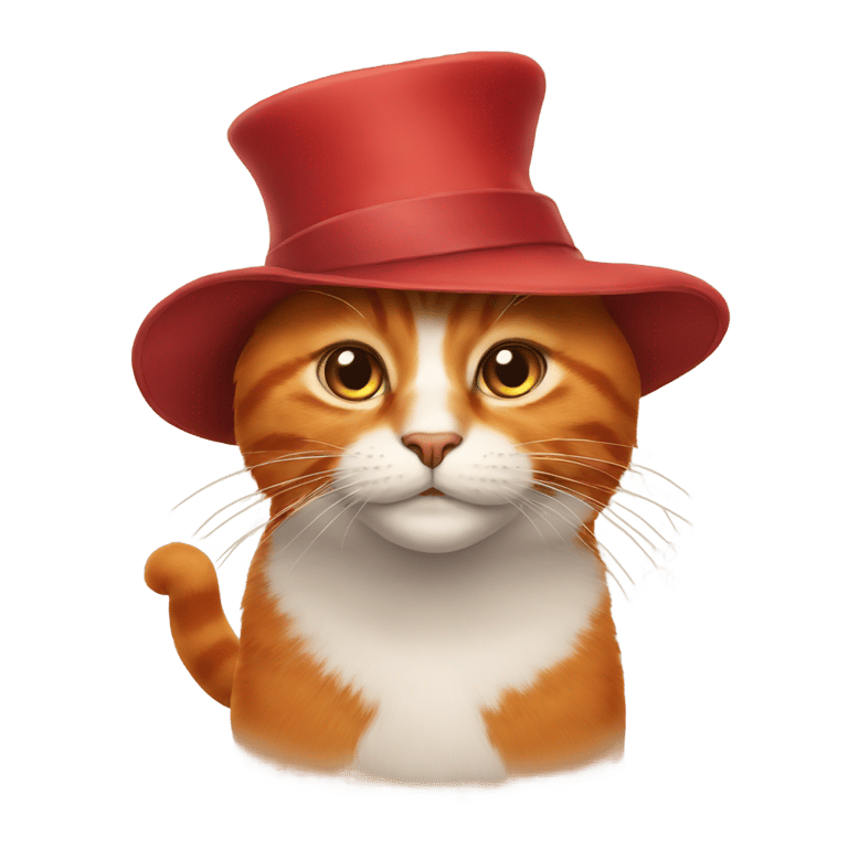 絵文字：a red cat with a hat