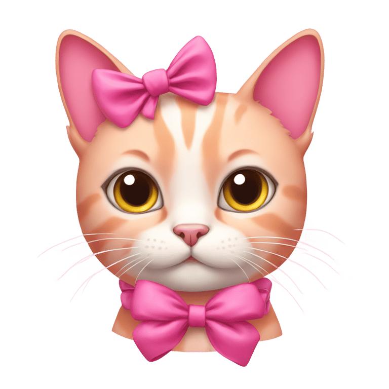 genmoji：粉红色猫猫带蝴蝶结