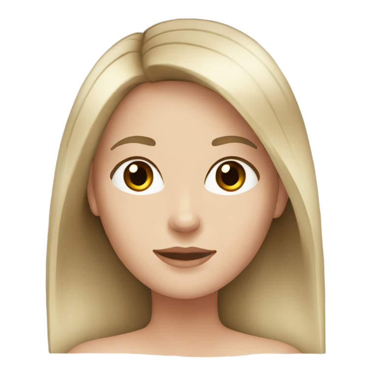 genmoji：白人女孩，深棕色直发