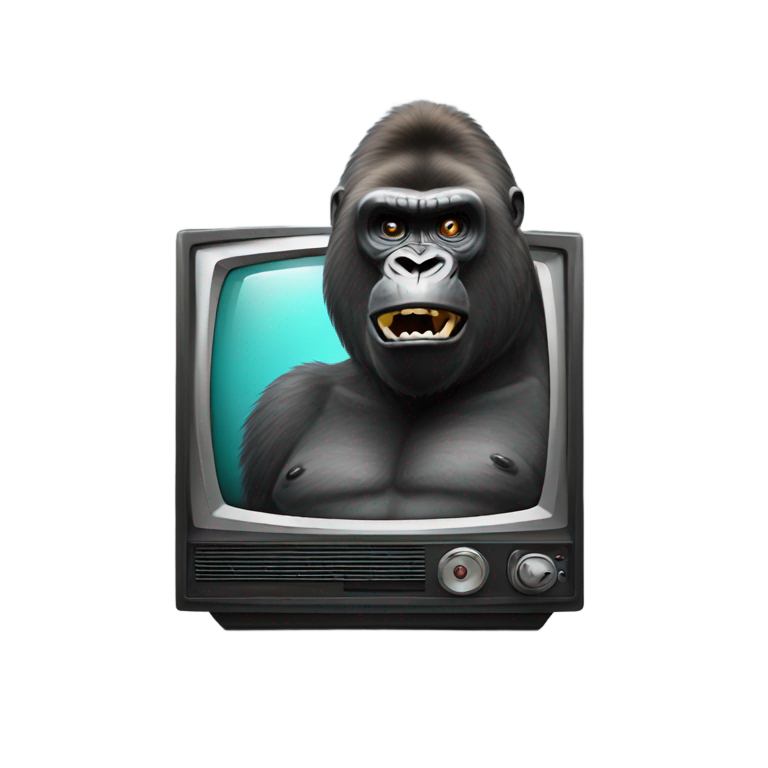 genmoji：大猩猩头戴老式电视机