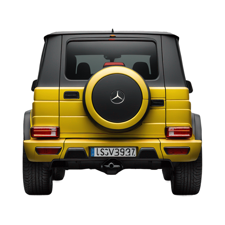 genmoji : Côté arrière, jaune, Mercedes classe G AMG