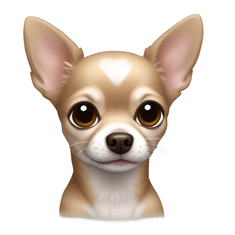 genmoji: tiny chihuahua old light grey brown fur