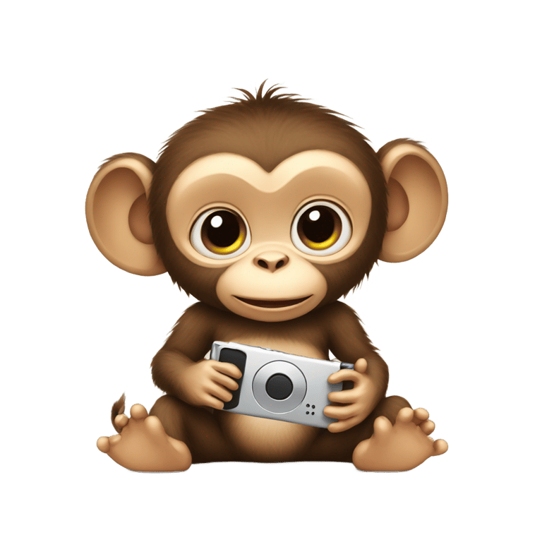 genmoji：小猴子拿着iPod