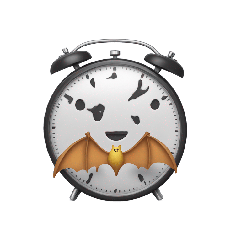 genmoji：Alarm clock with a bat