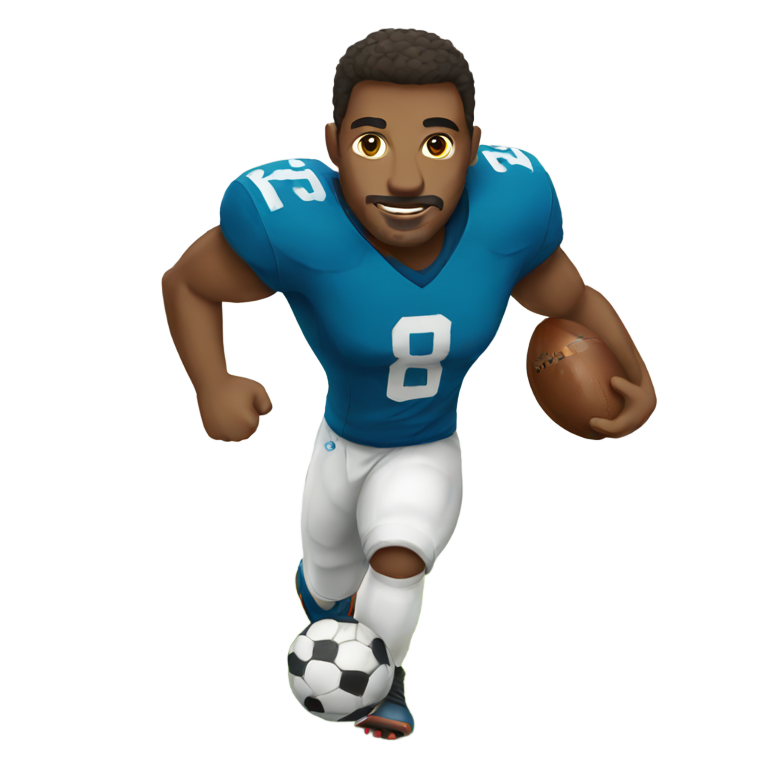 絵文字：男性がサッカーをする