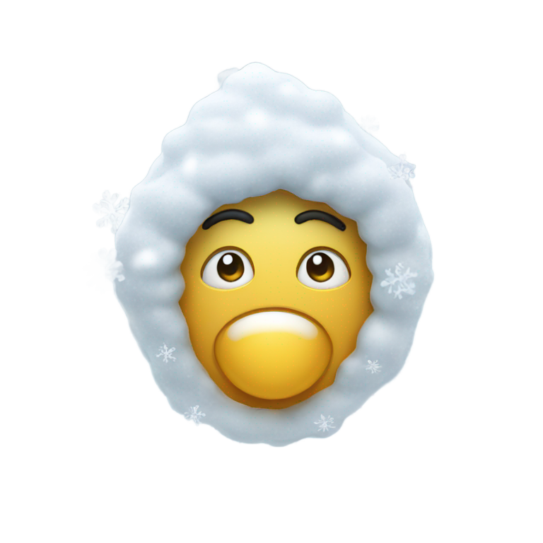 genmoji: Face smelling snow