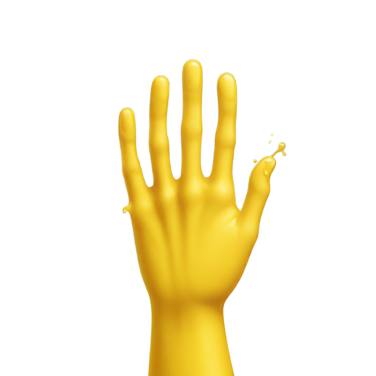 genmoji：Fingers inside yellow feminine curves dripping