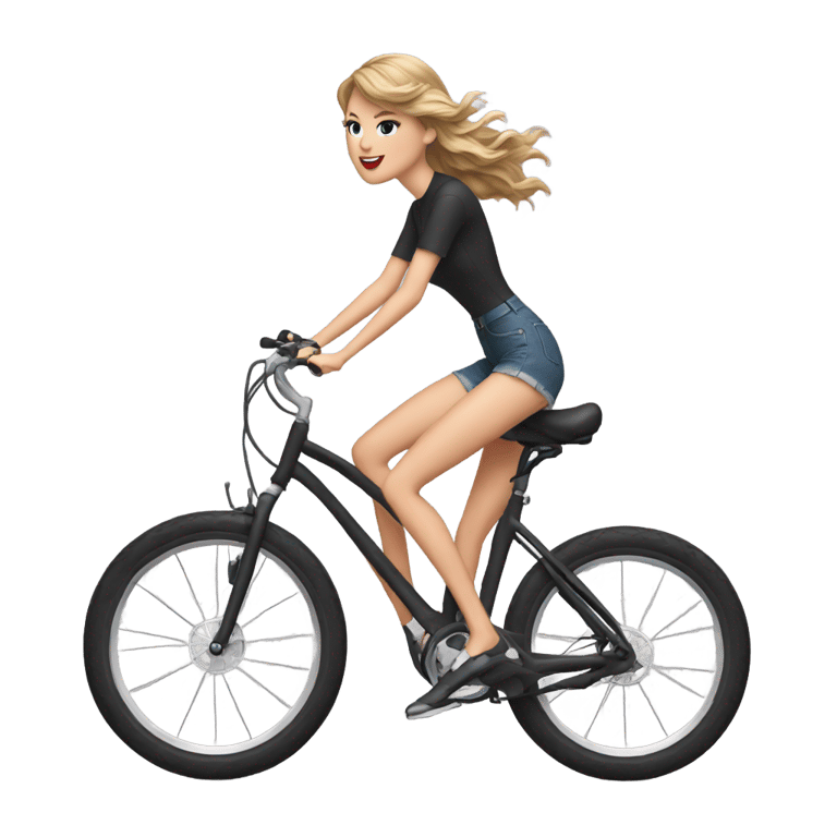 絵文字：taylor swift riding a bike