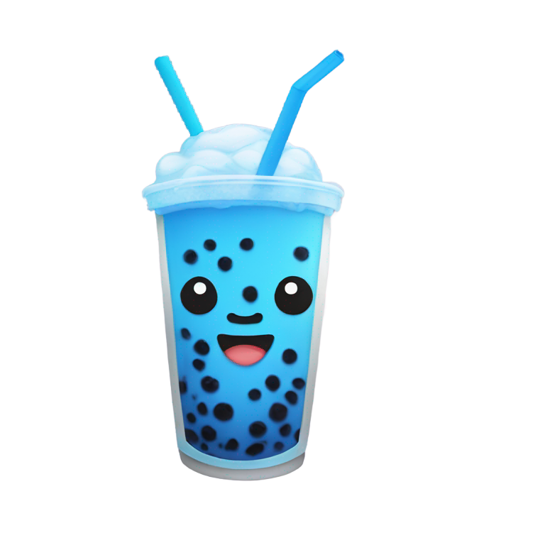 genmoji : Thé au lait de boba bleu