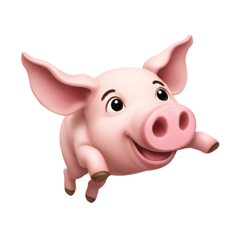genmoji：A pig flying