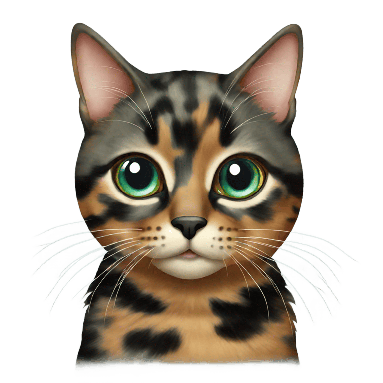 genmoji：蓝猫，蓝绿色眼睛，鼻梁上有黑条纹