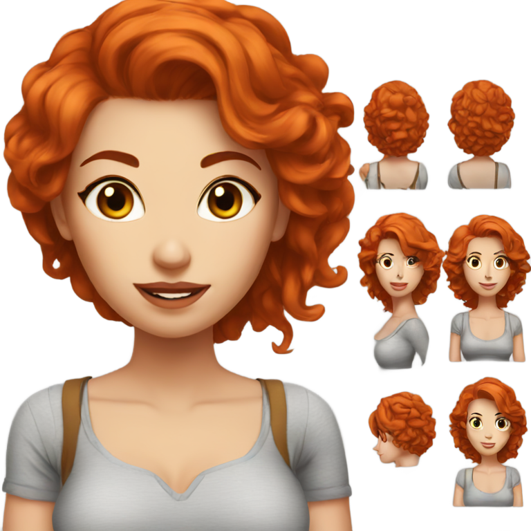 genmoji: A hot redhead woman with a big ass